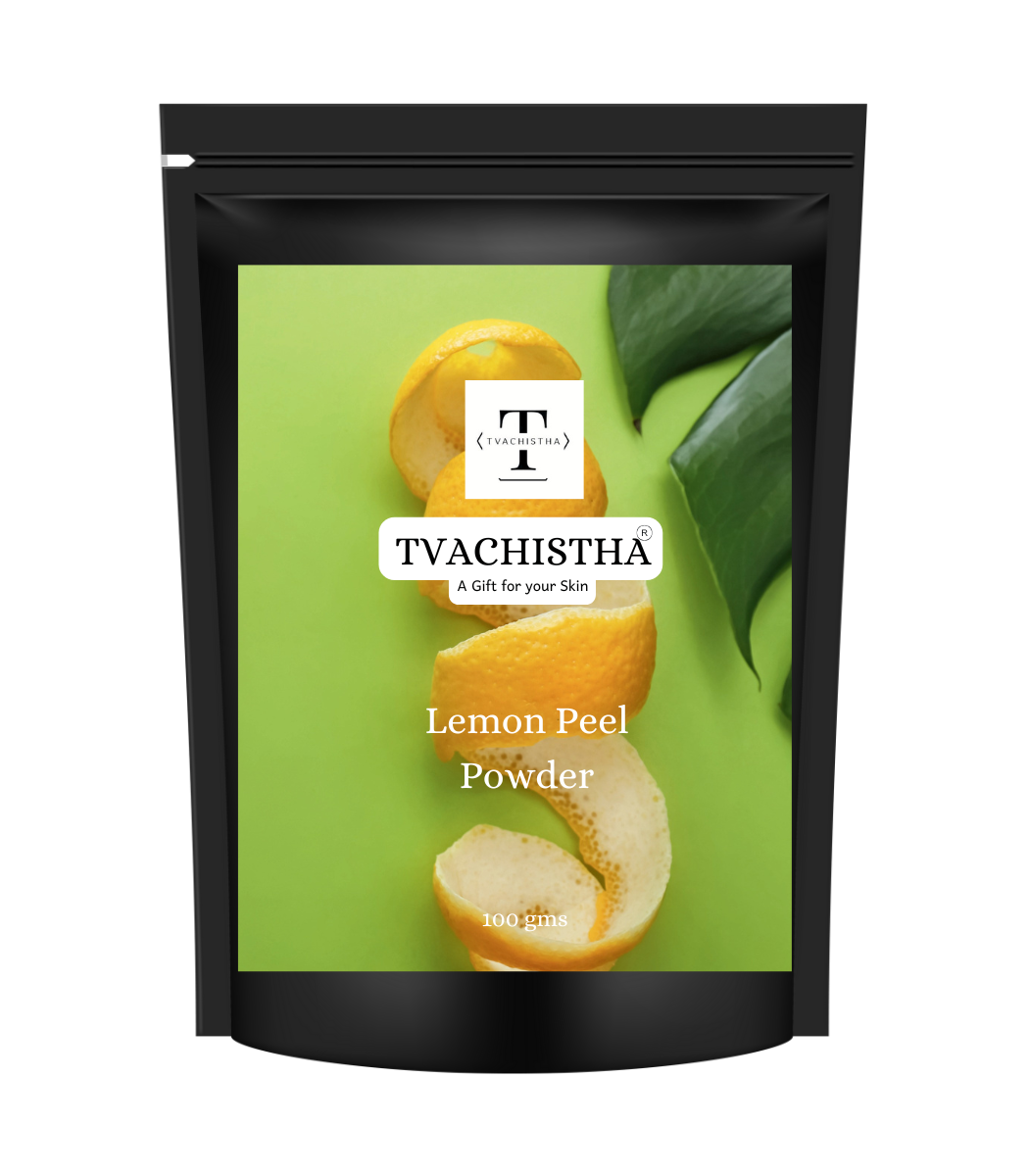 Tvachistha Lemon Peel Powder – 100% Pure & Natural | Rich in Vitamin C, Antioxidants, and Fiber | Ideal for Skin Brightening, Acne Treatment, and Hair Care | 100g