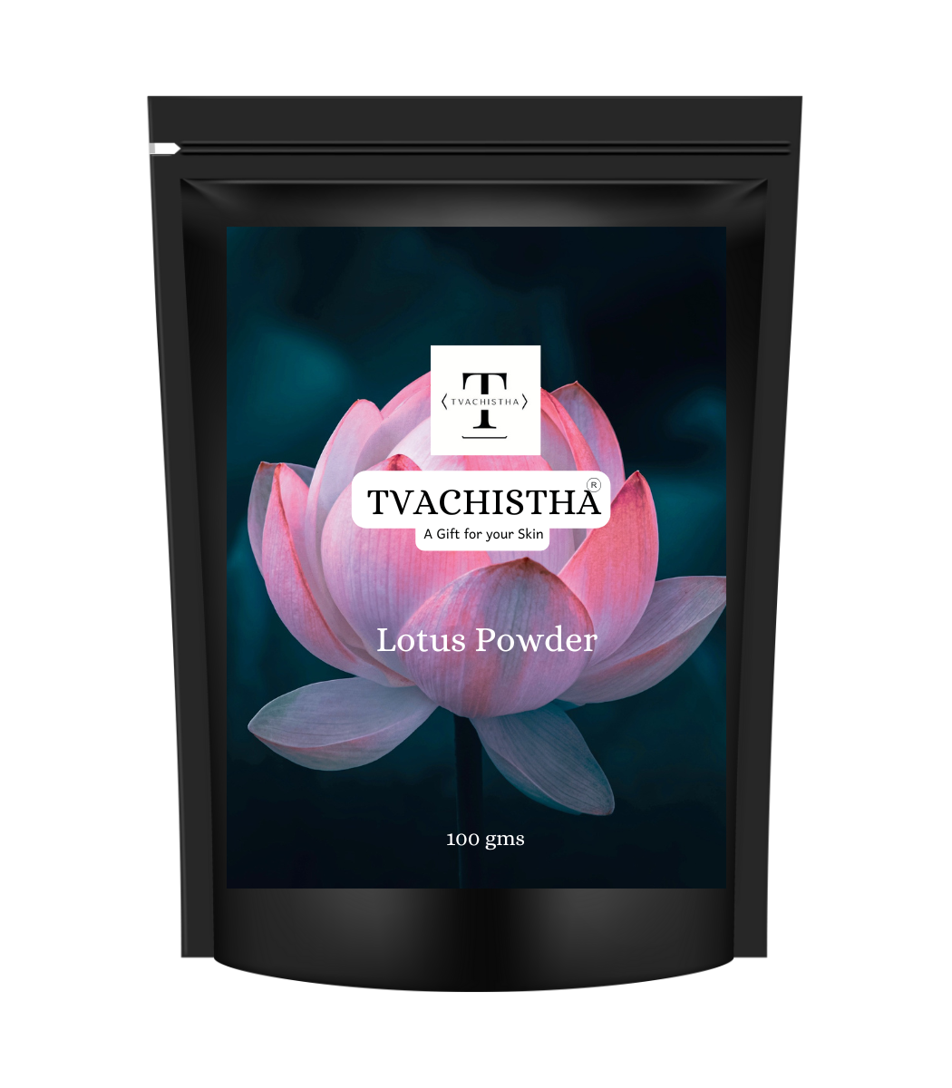 Tvachistha Pure Lotus Powder - 100% Pure & Natural | Natural Hair & Skin Care | Rich in Antioxidants, Vitamin C | Face Pack for Glowing Skin | Deep Conditioning Hair Treatment | 100g