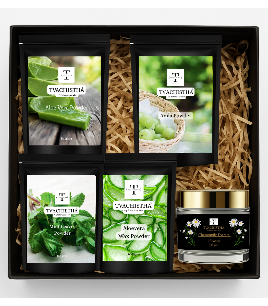 Tvachistha Detox & Nourish Premium Set Gift Hamper | Natural Skin & Hair Care Gift Set | Herbal Powders & Essential Oils | For Women & Men | Handmade Gifting Box