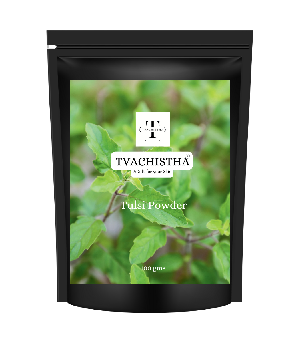 100% Pure Tulsi Powder – Natural Skin & Hair Care | Rich in Antioxidants, Vitamin C & Essential Oils | Ideal for Acne Treatment, Hair Growth, Dandruff Control & Anti-Aging | 100g