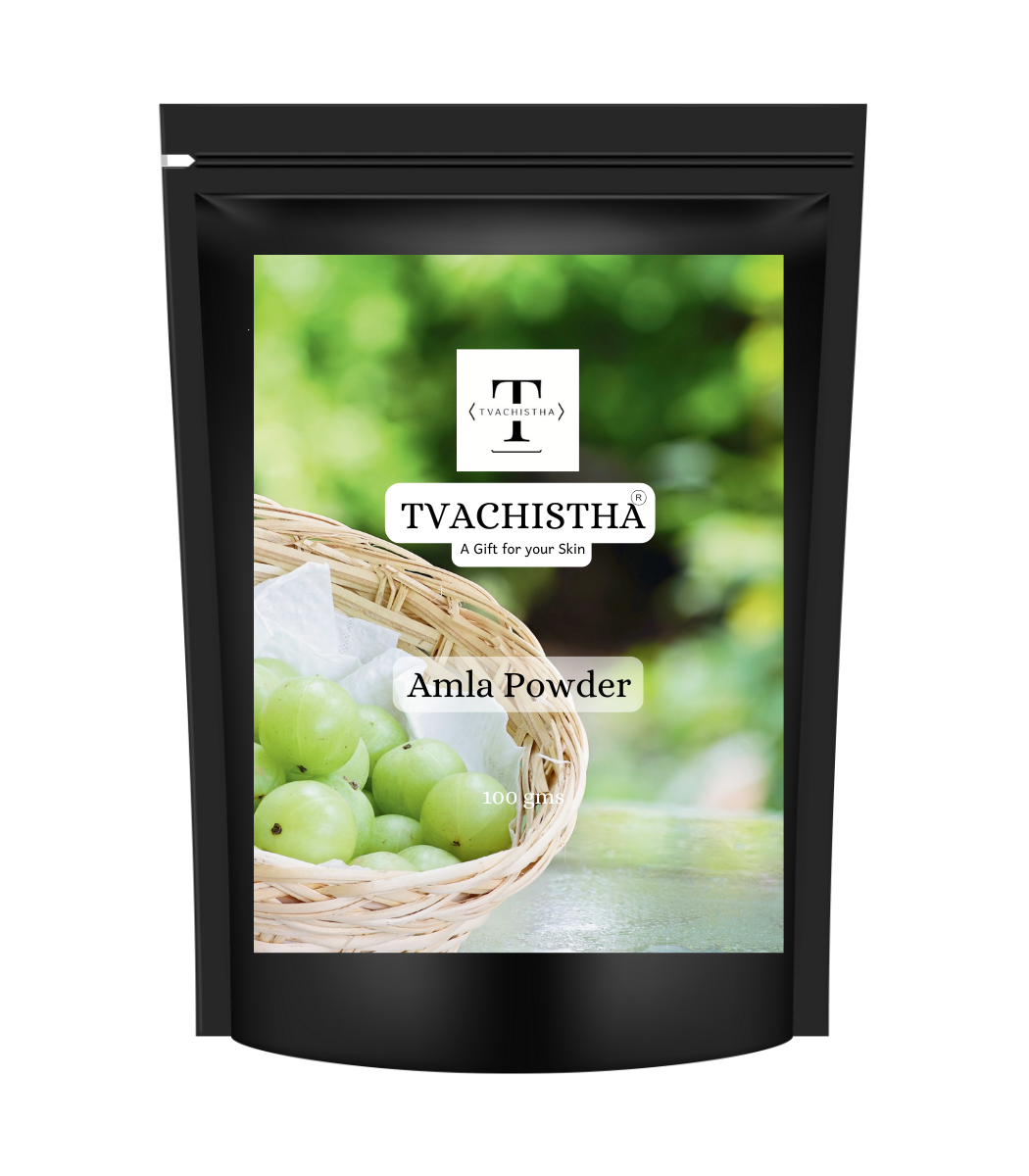 Tvachistha Amla Powder for Hair & Skin – 100% Pure Indian Gooseberry | Natural Vitamin C Boost | Hair Growth, Dandruff Control, Skin Brightening, Anti-Aging | 100g
