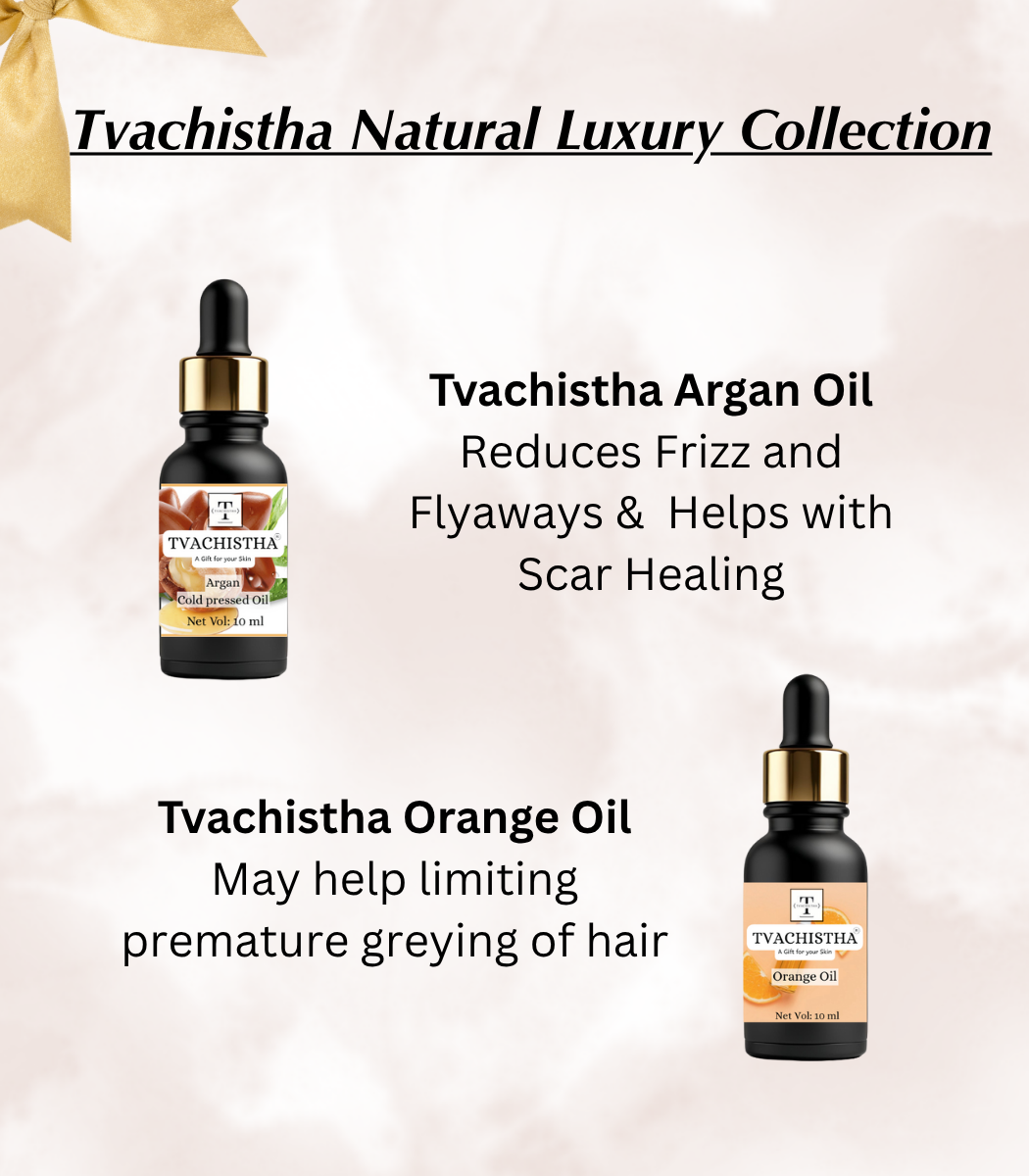 Tvachistha Natural Luxury Collection Gift Hamper | Natural Skin & Hair Care Gift Set | Herbal Powders & Essential Oils | For Women & Men | Handmade Gifting Box