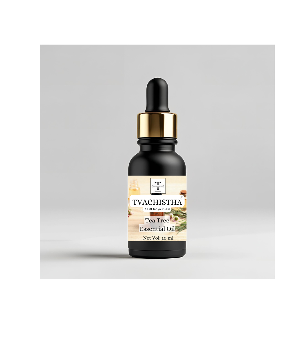 Tvachistha Organic Tea Tree Essential Oil for Skin, Hair, Face, Acne Care, Dandruff | Organic 100% Pure, Natural, Undiluted Therapeutic Grade | 10ml
