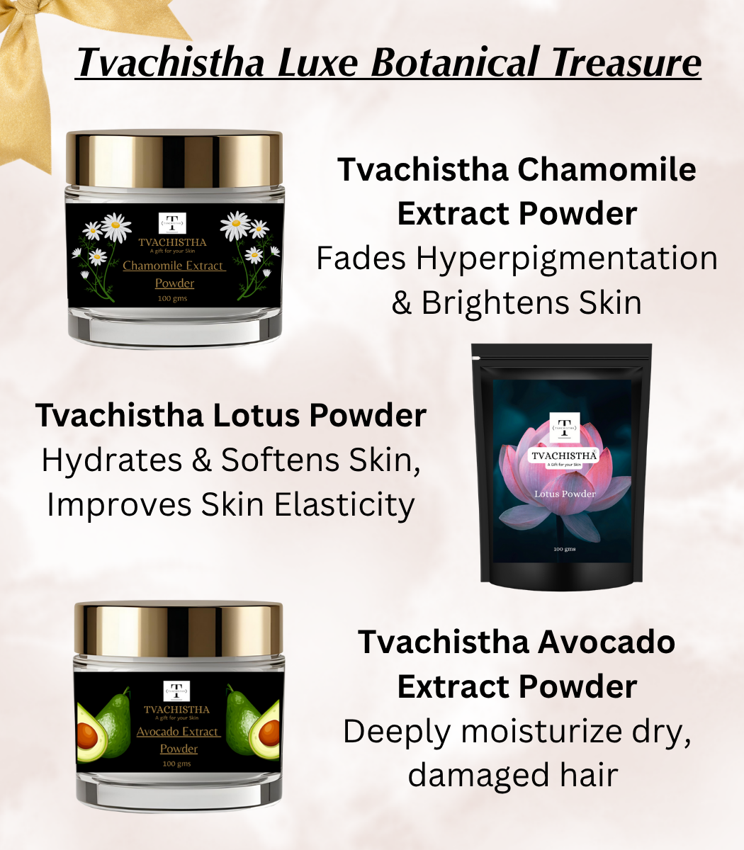 Tvachistha Luxe Botanical Treasure Gift Hamper | Gift Luxury | Natural Skin & Hair Care Gift Set | Herbal Powders & Essential Oils | For Women & Men | Handmade Gifting Box