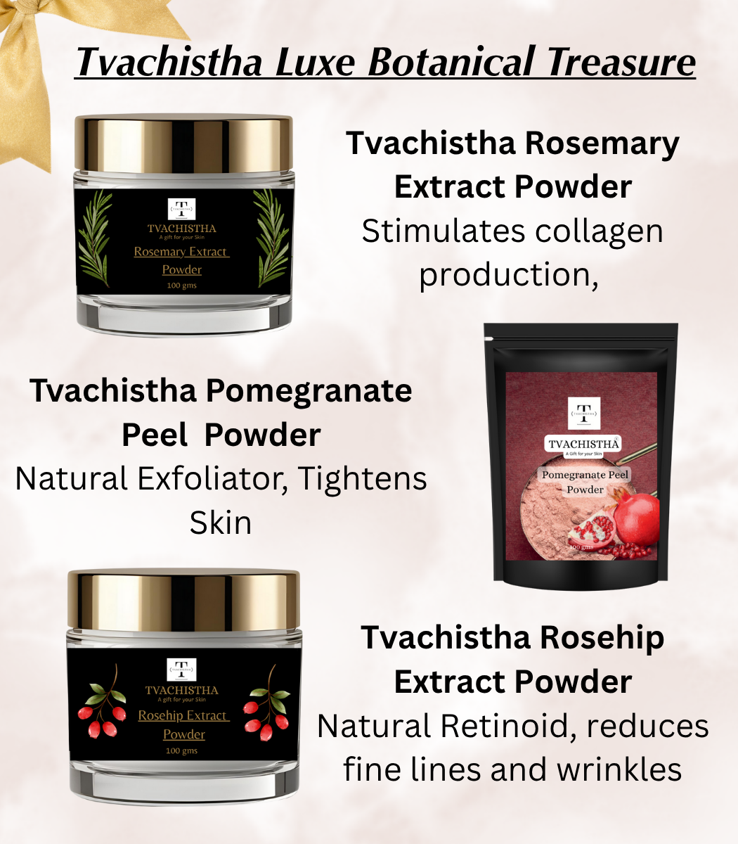 Tvachistha Luxe Botanical Treasure Gift Hamper | Gift Luxury | Natural Skin & Hair Care Gift Set | Herbal Powders & Essential Oils | For Women & Men | Handmade Gifting Box