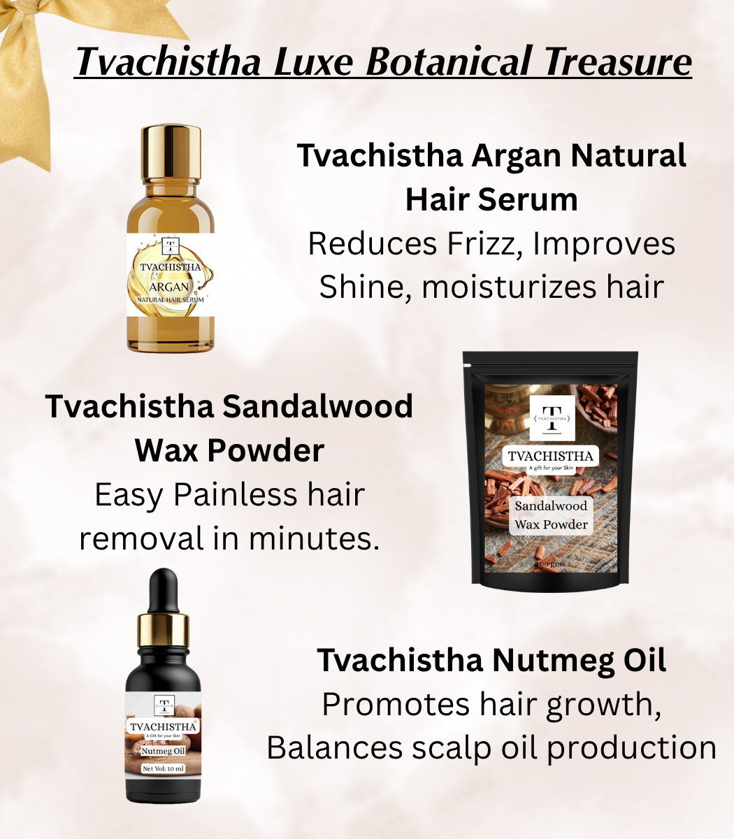 Tvachistha Luxe Botanical Treasure Gift Hamper | Gift Luxury | Natural Skin & Hair Care Gift Set | Herbal Powders & Essential Oils | For Women & Men | Handmade Gifting Box