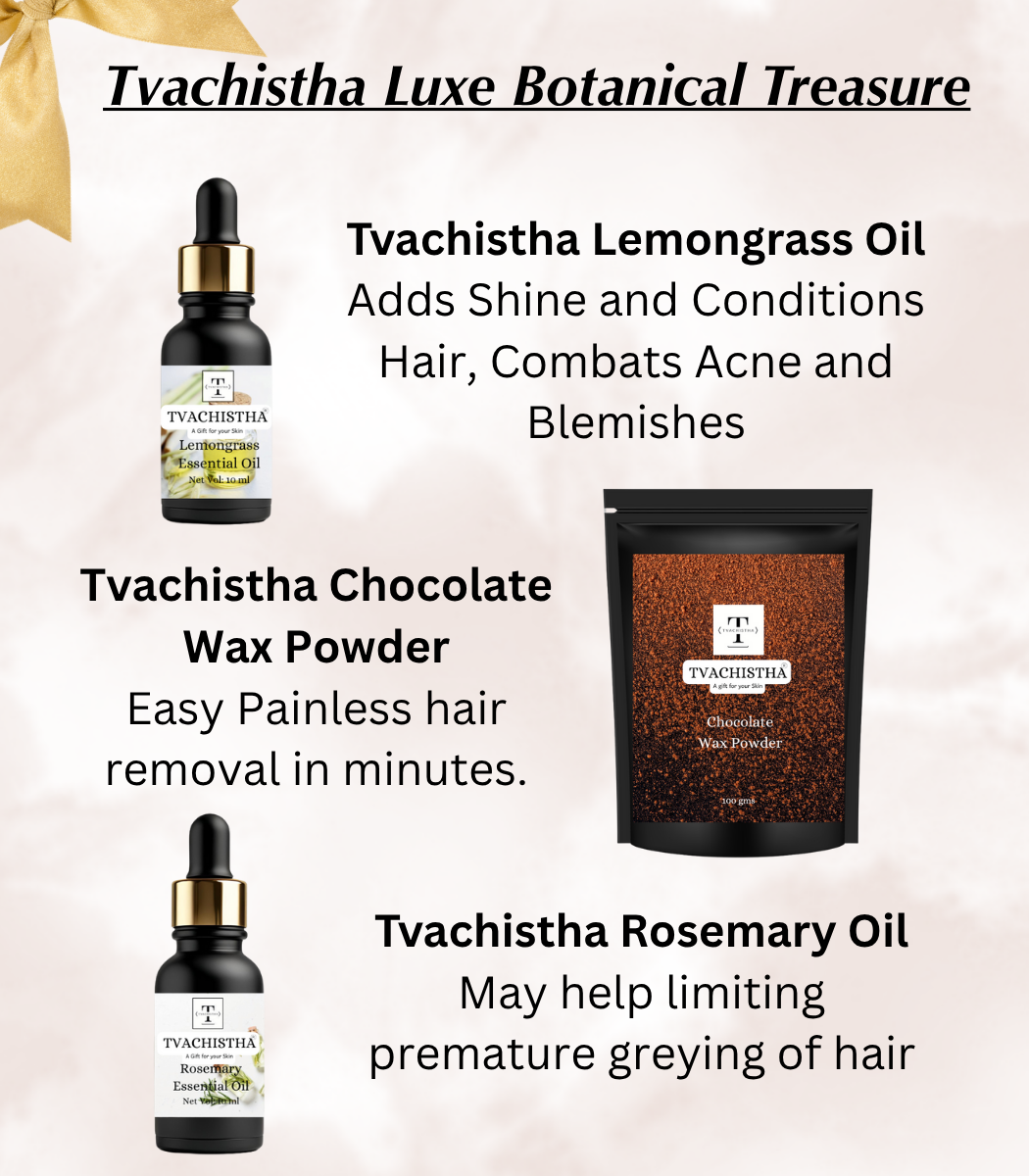 Tvachistha Luxe Botanical Treasure Gift Hamper | Gift Luxury | Natural Skin & Hair Care Gift Set | Herbal Powders & Essential Oils | For Women & Men | Handmade Gifting Box