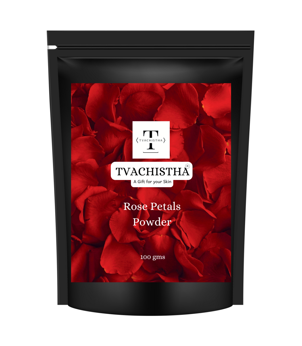 Tvachistha Rose Petals Powder for Skin & Hair | Rosa Damascena | Hydrating Face Mask, Hair Shine, Anti-Aging, Natural Beauty