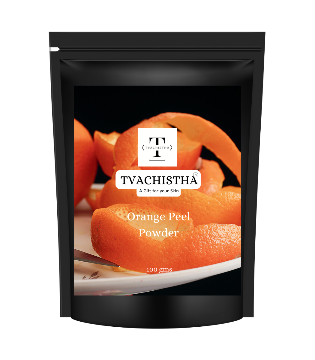 Tvachistha Orange Peel Powder – 100% Pure & Natural | Rich in Vitamin C, Antioxidants, and Fiber | Ideal for Skin Brightening, Acne Treatment, and Hair Care | 100g