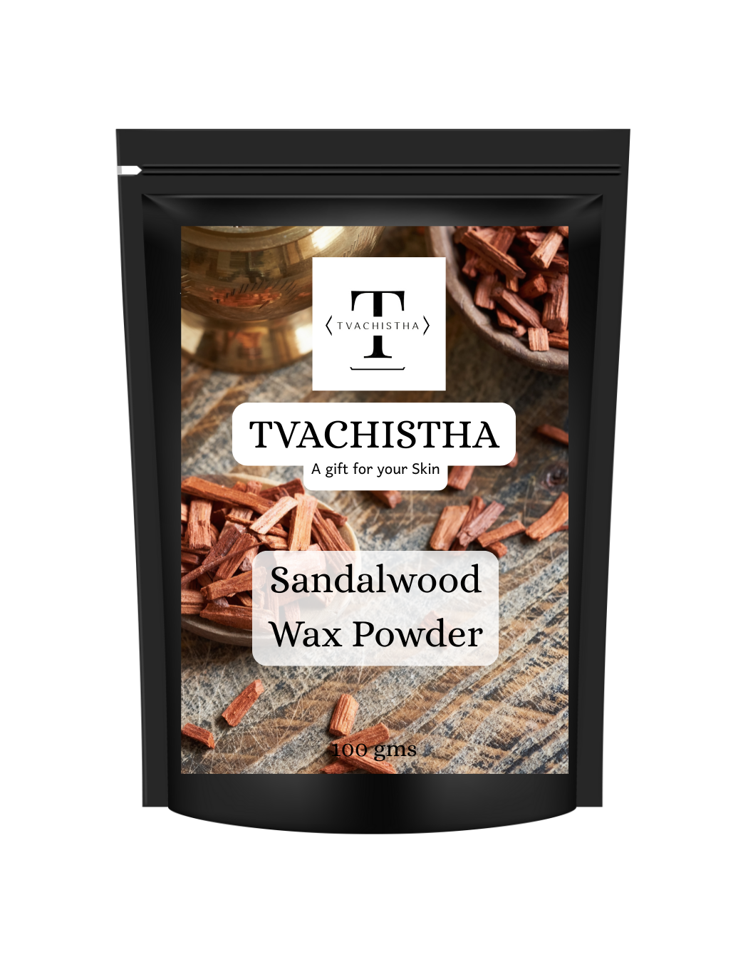 Tvachistha Sandalwood Wax Powder | Natural Hair Removal & Skin Brightening | Calms Irritated Skin, No-Strip Formula, Chemical-Free Waxing – 100g