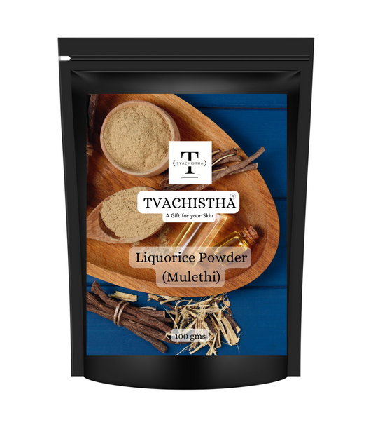 Tvachistha Liquorice Root Powder for Skin Brightening & Hair Care - 100% Natural Mulethi Powder, Ayurvedic Glycyrrhiza Glabra for Even Skin Tone, Hair Growth, 100g