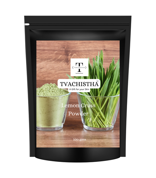 Tvachistha Lemon Grass Powder for Hair & Skin | Cymbopogon Citratus | Soothing Face Mask, Hair Growth, Scalp Care, Natural Beauty 100g