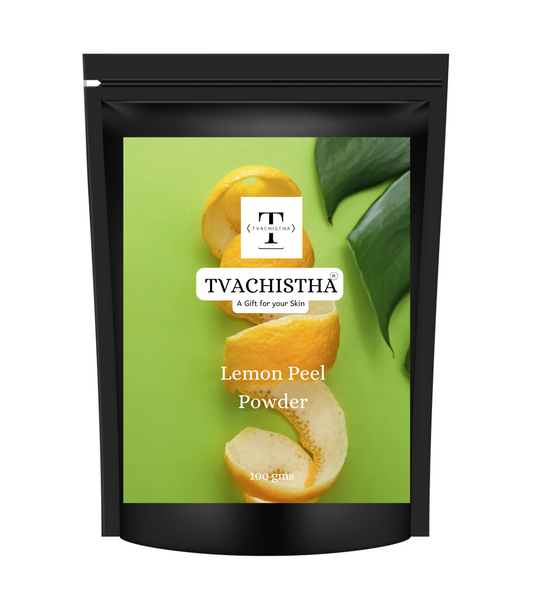 Tvachistha Lemon Peel Powder – 100% Pure & Natural | Rich in Vitamin C, Antioxidants, and Fiber | Ideal for Skin Brightening, Acne Treatment, and Hair Care | 100g