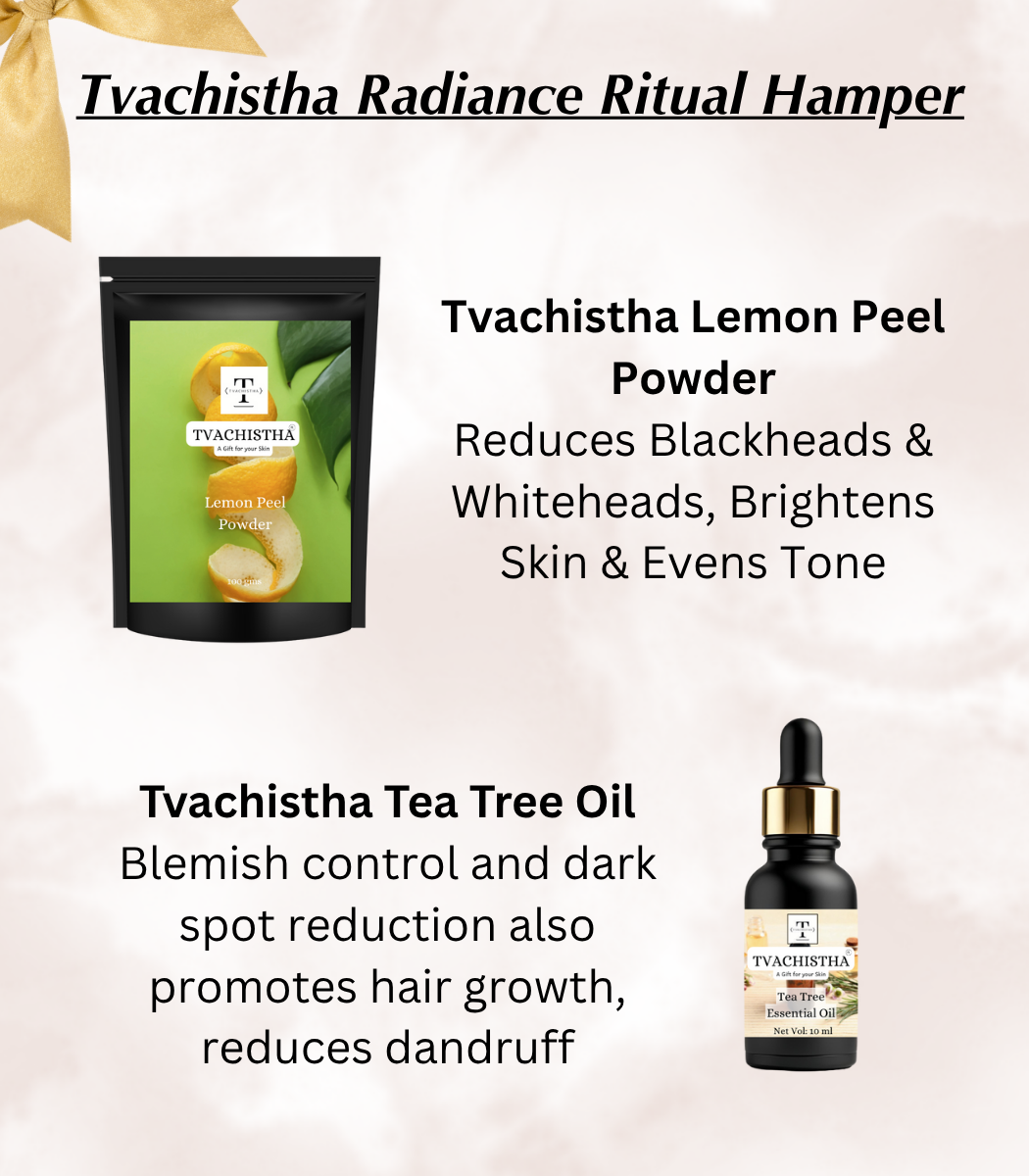 Tvachistha The Radiance Ritual Gift Hamper | Natural Skin & Hair Care Gift Set | Herbal Powders & Essential Oils | For Women & Men | Handmade Gifting Box