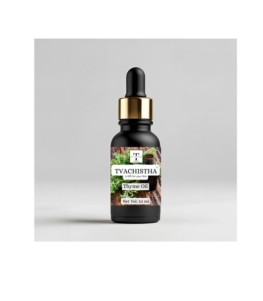 Tvachistha Organic Thyme Essential Oil 10 mL | 100% Pure | Promotes Hair Growth & Scalp Health, Reduces Dandruff, Clears Acne & Brightens Skin