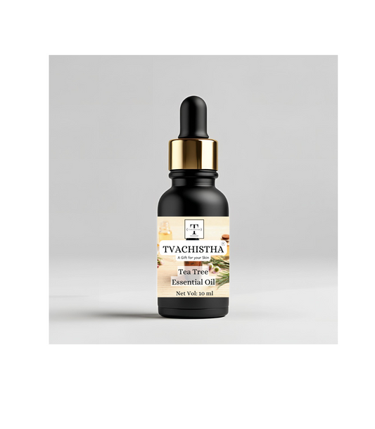 Tvachistha Organic Tea Tree Essential Oil for Skin, Hair, Face, Acne Care, Dandruff | Organic 100% Pure, Natural, Undiluted Therapeutic Grade | 10ml