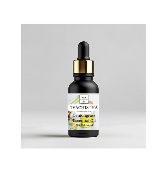 Tvachistha Lemongrass Essential Oil – 10 ml | 100% Pure | Strengthens Hair & Scalp, Fights Dandruff & Acne, Astringent Toner for Glowing Skin