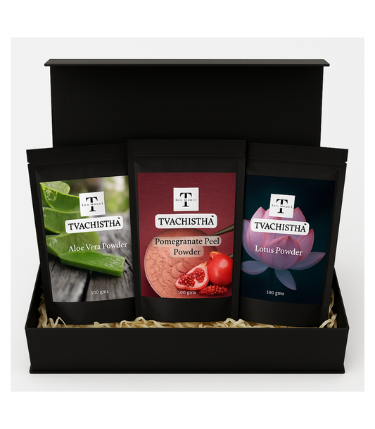 Tvachistha Pure Beginnings Hamper | Natural Skin & Hair Care Gift Set | Herbal Powders & Essential Oils | For Women & Men | Handmade Gifting Box