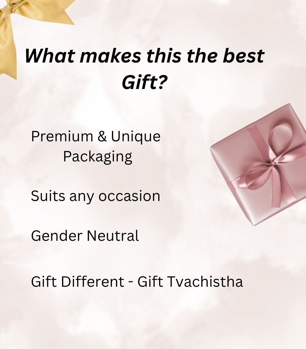 Tvachistha Skin Starter Gift Hamper | Natural Skin & Hair Care Gift Set | Herbal Powders & Essential Oils | For Women & Men | Handmade Gifting Box