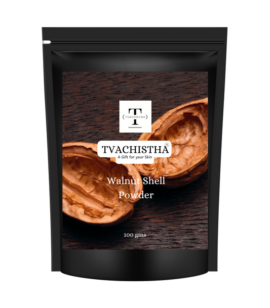 Tvachistha Walnut Shell Powder – Finest-Grain Natural Exfoliant | Biodegradable Scrub for Skin & Scalp | Clears Dead Skin, Unclogs Pores, Adds Volume & Shine
