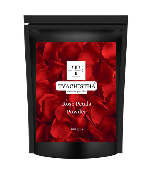 Tvachistha Rose Petals Powder for Skin & Hair | Rosa Damascena | Hydrating Face Mask, Hair Shine, Anti-Aging, Natural Beauty